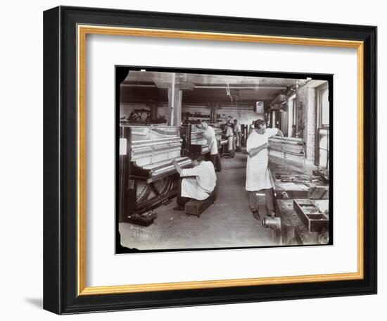 Men Working in the Hardman, Peck and Co. Piano Factory, New York, 1907-Byron Company-Framed Giclee Print