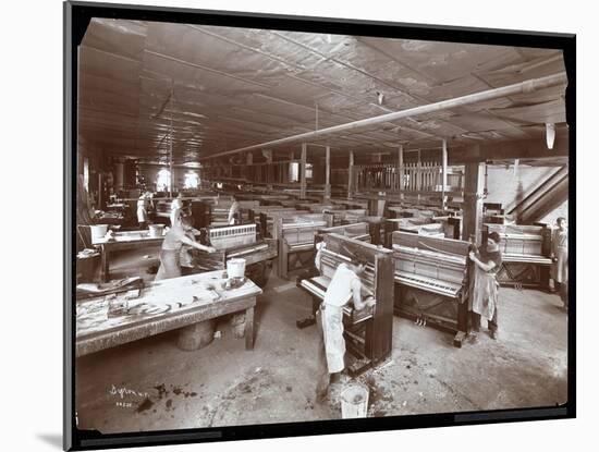 Men Working in the Harrington Piano Co. Factory, 1907-Byron Company-Mounted Giclee Print