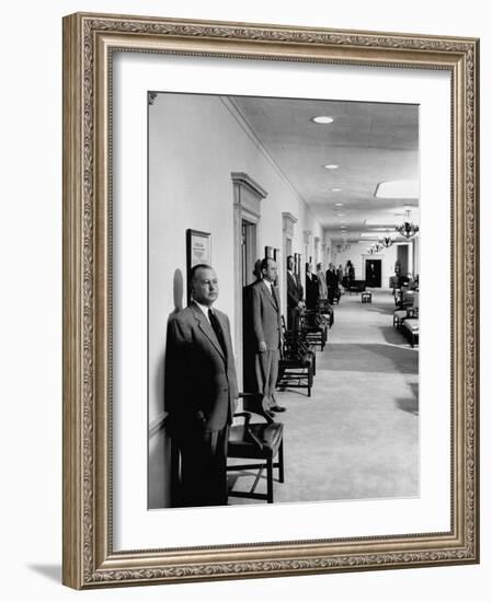 Men Working in the Republic National Bank-null-Framed Photographic Print