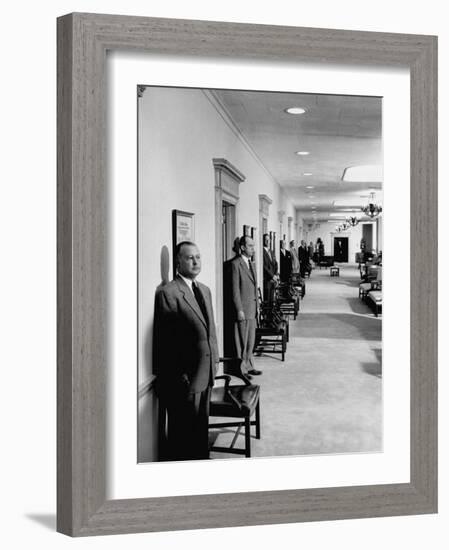 Men Working in the Republic National Bank-null-Framed Photographic Print