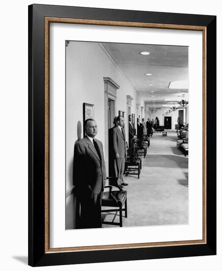 Men Working in the Republic National Bank-null-Framed Photographic Print