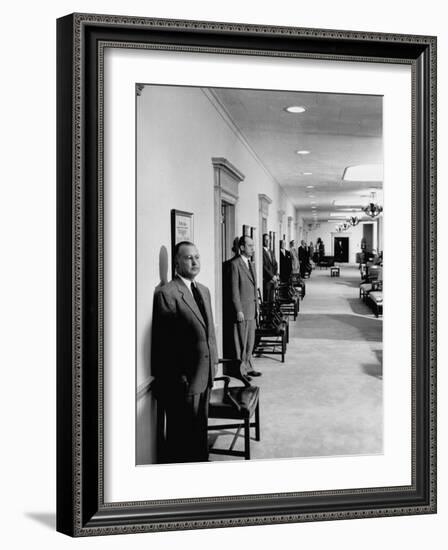 Men Working in the Republic National Bank-null-Framed Photographic Print