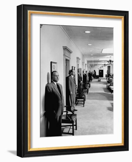 Men Working in the Republic National Bank-null-Framed Photographic Print