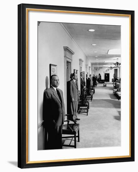 Men Working in the Republic National Bank-null-Framed Photographic Print