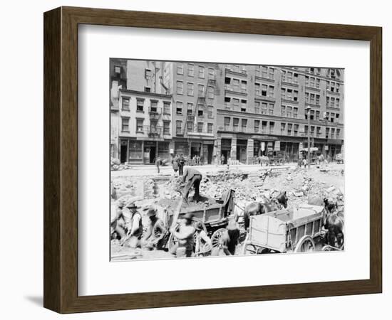 Men Working on Centre Street-null-Framed Photographic Print