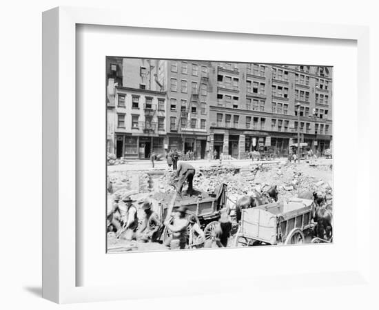 Men Working on Centre Street-null-Framed Photographic Print