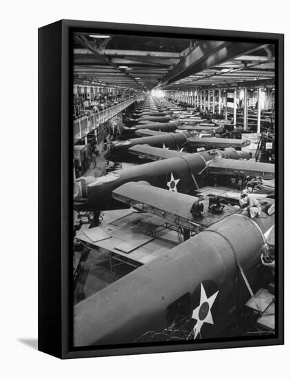 Men Working on Consolidated Aircrafts-Eliot Elisofon-Framed Premier Image Canvas