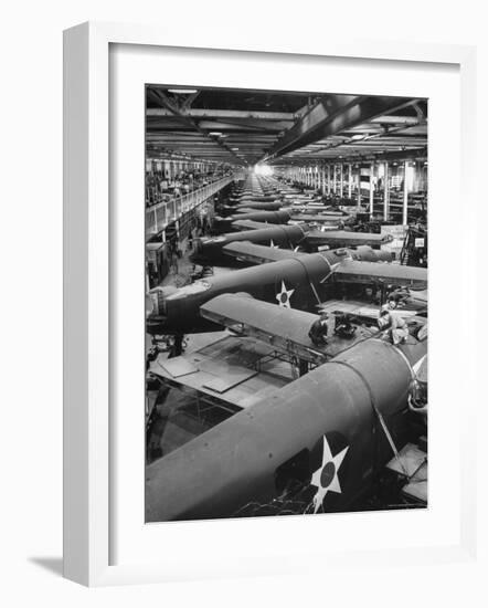 Men Working on Consolidated Aircrafts-Eliot Elisofon-Framed Photographic Print