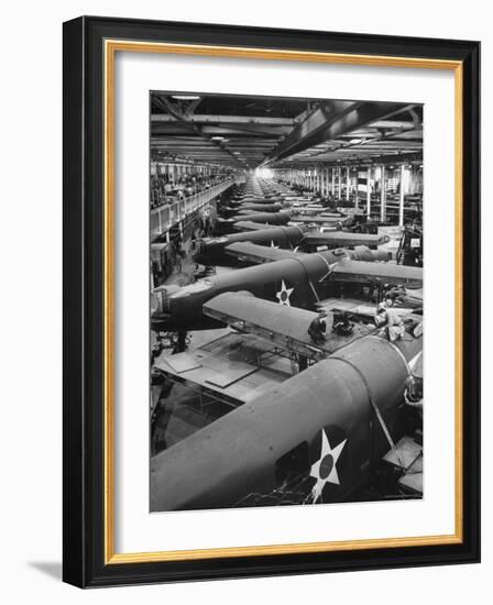 Men Working on Consolidated Aircrafts-Eliot Elisofon-Framed Photographic Print