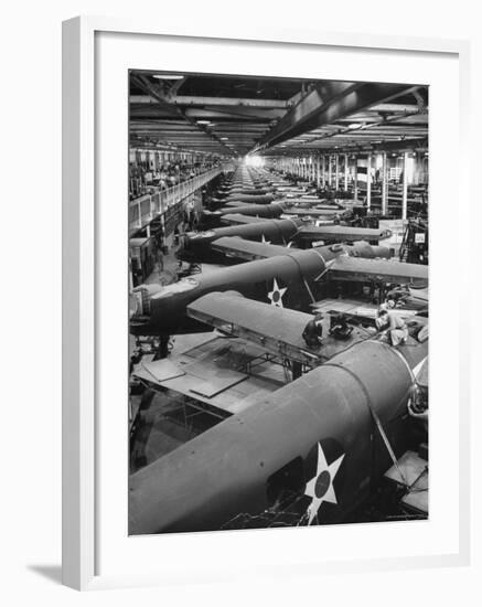 Men Working on Consolidated Aircrafts-Eliot Elisofon-Framed Photographic Print