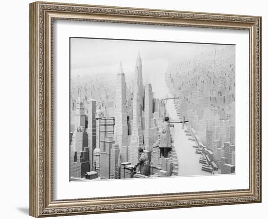 Men Working on Consolidated Edison's Condensation of New York City at the World's Fair, 1939-Margaret Bourke-White-Framed Photographic Print