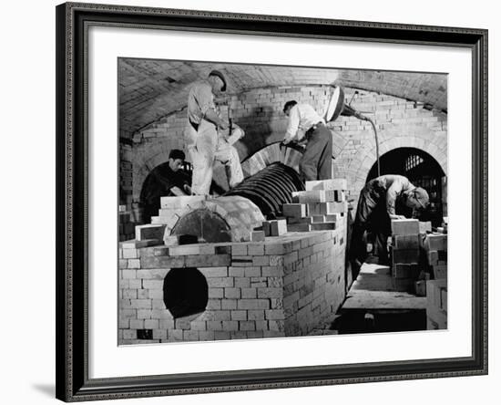 Men Working the Open Hearth Mill-William Vandivert-Framed Premium Photographic Print