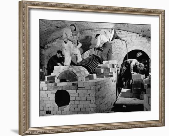 Men Working the Open Hearth Mill-William Vandivert-Framed Premium Photographic Print