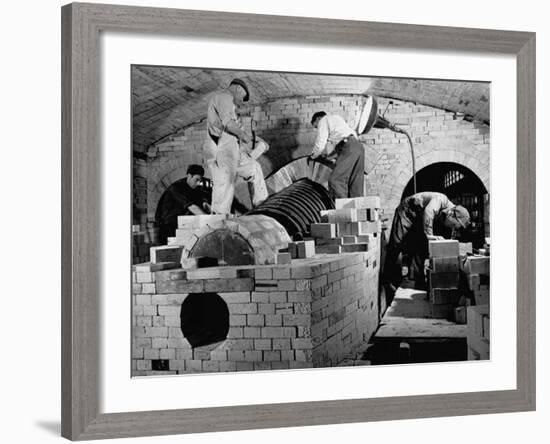 Men Working the Open Hearth Mill-William Vandivert-Framed Premium Photographic Print