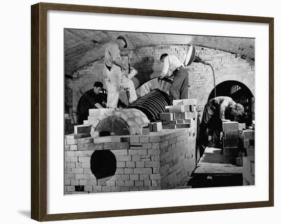 Men Working the Open Hearth Mill-William Vandivert-Framed Premium Photographic Print