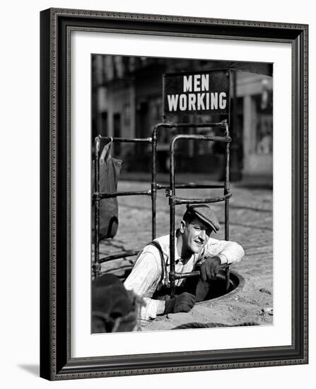 Men Working-null-Framed Giclee Print