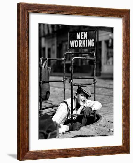 Men Working-null-Framed Giclee Print