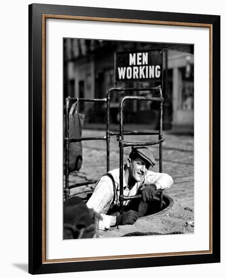 Men Working-null-Framed Giclee Print