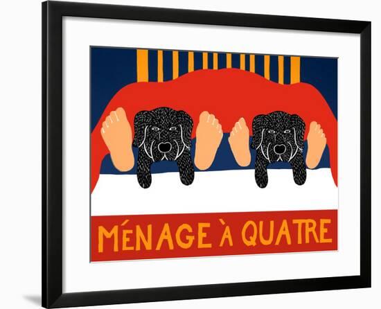 Menage A Quatre Black Black-Stephen Huneck-Framed Giclee Print