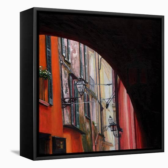 Menaggio lanterns, 2012,-Helen White-Framed Premier Image Canvas