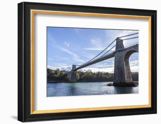 Menai Bridge Spanning the Menai Strait, Anglesey, Wales, United Kingdom, Europe-Charlie Harding-Framed Photographic Print