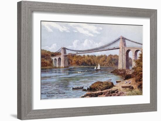 Menai Suspension Bridge, Bangor-Alfred Robert Quinton-Framed Giclee Print