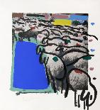 Sheep Portfolio 3-Menashe Kadishman-Framed Limited Edition