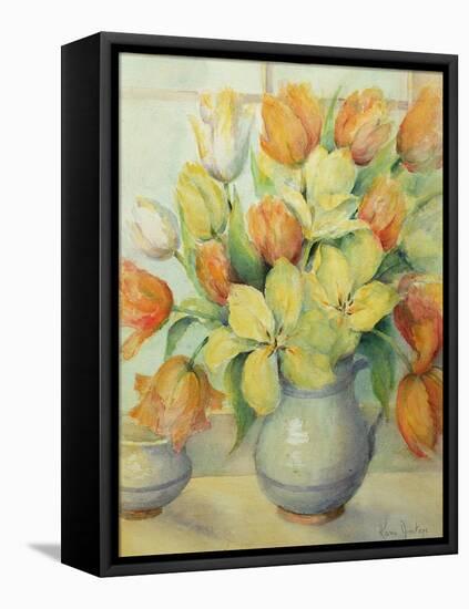 Mendel and Darwin Tulips on a Window Sill-Karen Armitage-Framed Premier Image Canvas