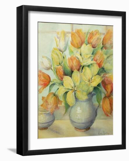 Mendel and Darwin Tulips on a Window Sill-Karen Armitage-Framed Giclee Print