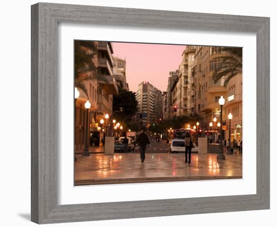 Mendez Nunez Rambla in the Evening, Alicante, Valencia Province, Spain, Europe-Guy Thouvenin-Framed Photographic Print