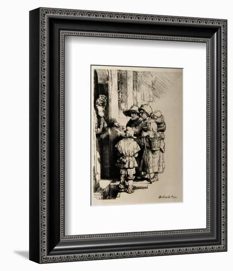 Mendients a la Porte d'Une Maison (B176)-Amand Durand-Framed Collectable Print