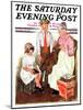 "Mending His Jacket," Saturday Evening Post Cover, October 17, 1931-Ellen Pyle-Mounted Giclee Print