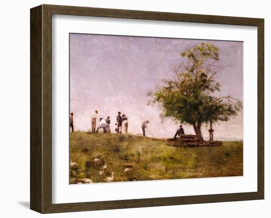 Mending the Net-Thomas Cowperthwait Eakins-Framed Giclee Print