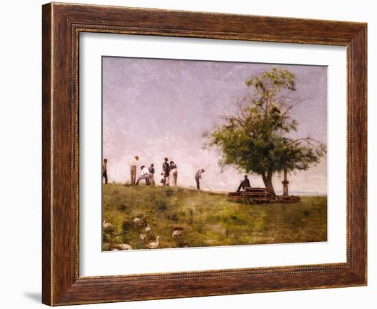 Mending the Net-Thomas Cowperthwait Eakins-Framed Giclee Print