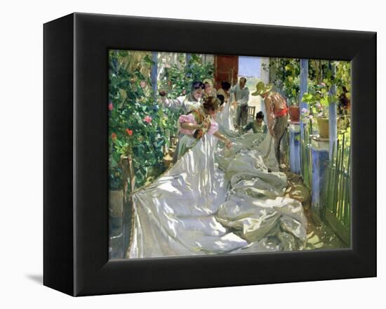 Mending the Sail-Joaqu?n Sorolla y Bastida-Framed Premier Image Canvas