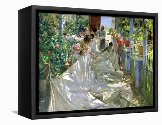 Mending the Sail-Joaqu?n Sorolla y Bastida-Framed Premier Image Canvas