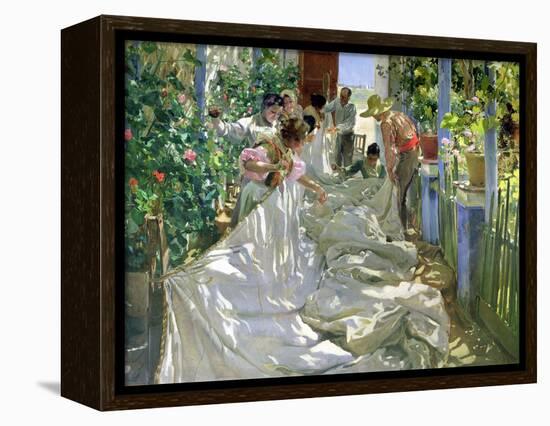 Mending the Sail-Joaqu?n Sorolla y Bastida-Framed Premier Image Canvas