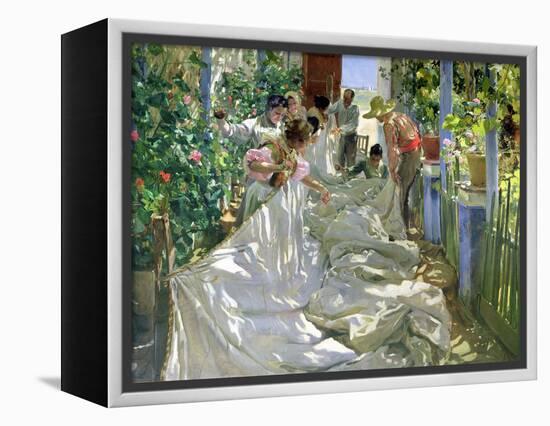 Mending the Sail-Joaqu?n Sorolla y Bastida-Framed Premier Image Canvas