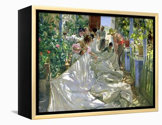 Mending the Sail-Joaqu?n Sorolla y Bastida-Framed Premier Image Canvas