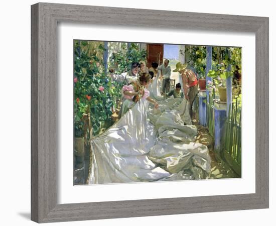 Mending the Sail-Joaqu?n Sorolla y Bastida-Framed Giclee Print