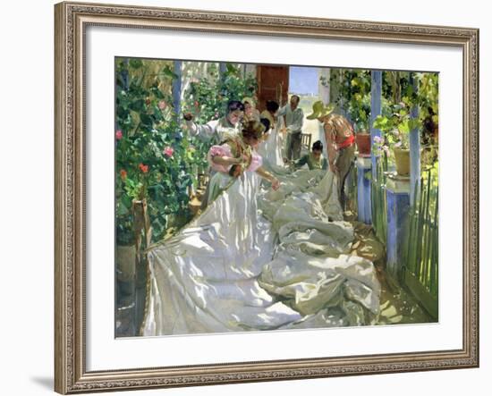 Mending the Sail-Joaqu?n Sorolla y Bastida-Framed Giclee Print