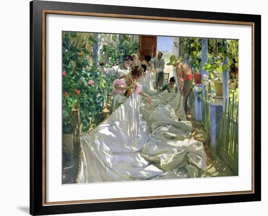 Mending the Sail-Joaqu?n Sorolla y Bastida-Framed Giclee Print