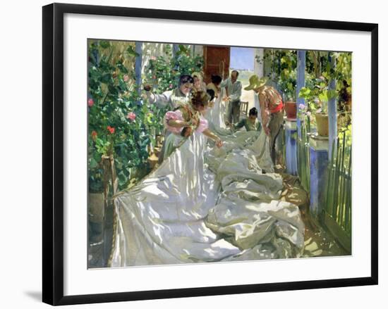 Mending the Sail-Joaqu?n Sorolla y Bastida-Framed Giclee Print