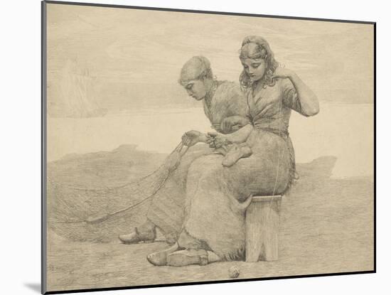 Mending the Tears, 1888, Probably Printed C.1940 (Etching)-Winslow Homer-Mounted Giclee Print