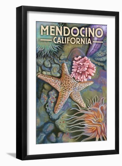 Mendocino, California - Tidepool-Lantern Press-Framed Art Print