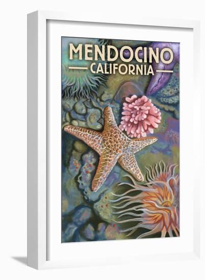 Mendocino, California - Tidepool-Lantern Press-Framed Art Print