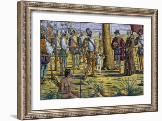 Mendoza Foundation, Polychrome Ceramic, Monument to Brotherhood Between Spain and Argentina-null-Framed Giclee Print