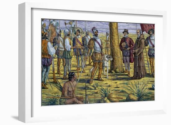 Mendoza Foundation, Polychrome Ceramic, Monument to Brotherhood Between Spain and Argentina-null-Framed Giclee Print