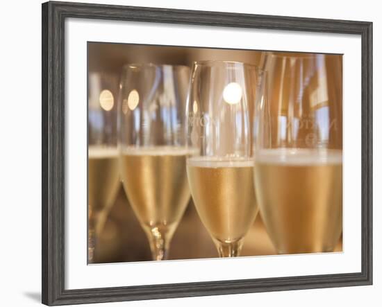 Mendoza Province, Lujan De Cuyo, Bodegas Norton Winery, Wineglasses in the Tasting Room, Argentina-Walter Bibikow-Framed Photographic Print