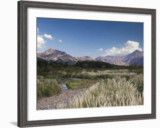 Mendoza Province, Uspallata, Andes Mountains and Rio Mendoza River, Argentina-Walter Bibikow-Framed Photographic Print